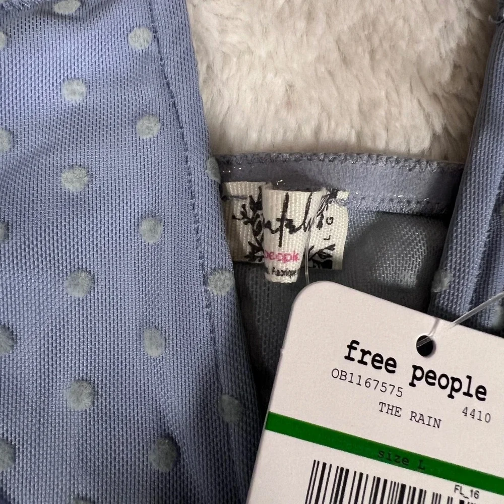 Intimately Free People The Rain Bralette‎ Blue Swiss Dot Mesh OB1167575 Womens L